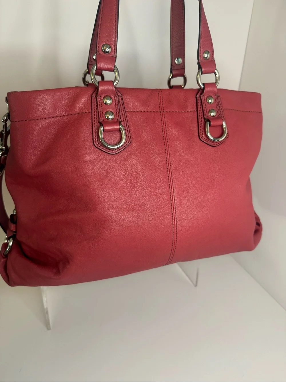 #425 Coach Ashley Leather Carryall Satchel Two-Way Bag